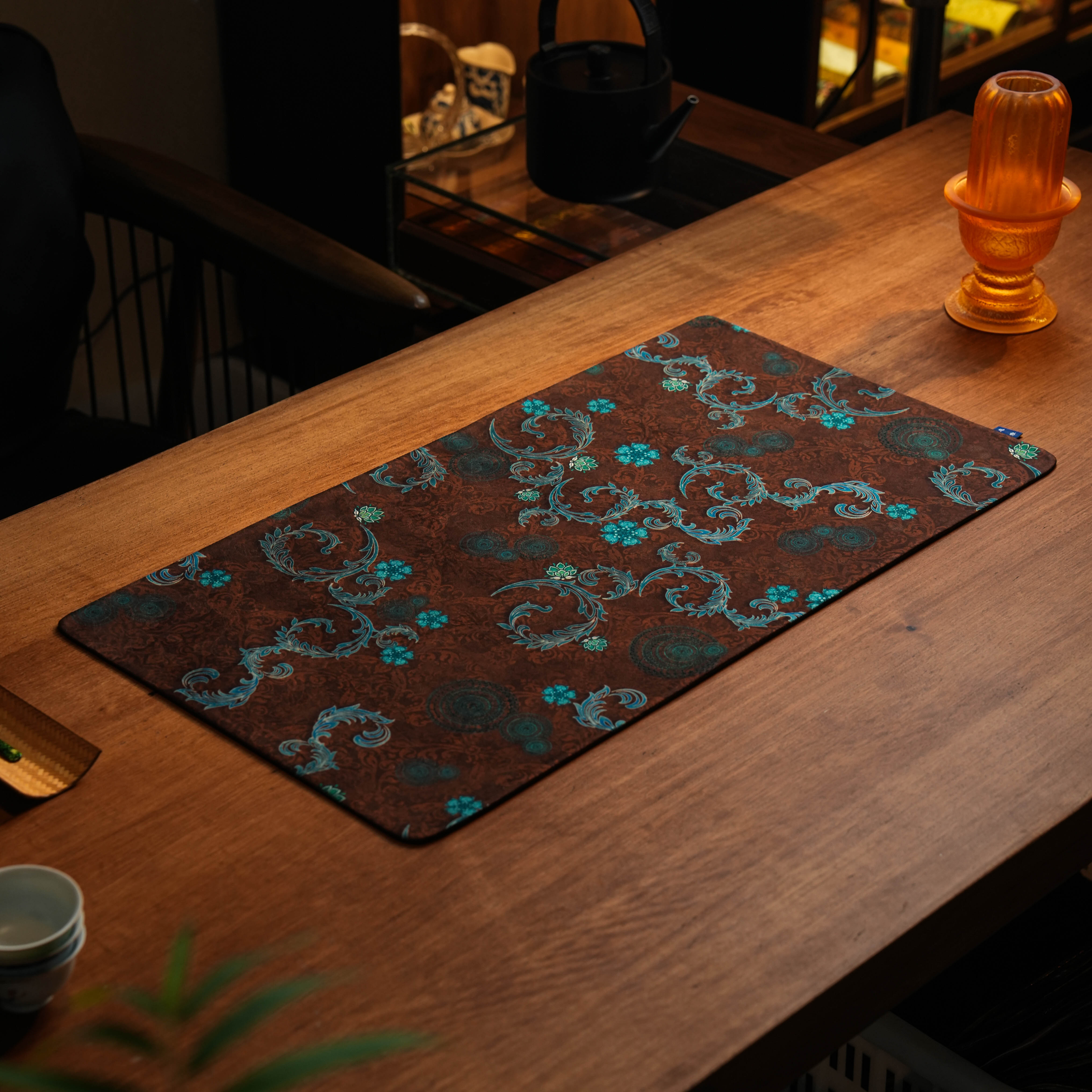 JD0473-棕色凤尾草茶席（65*35）