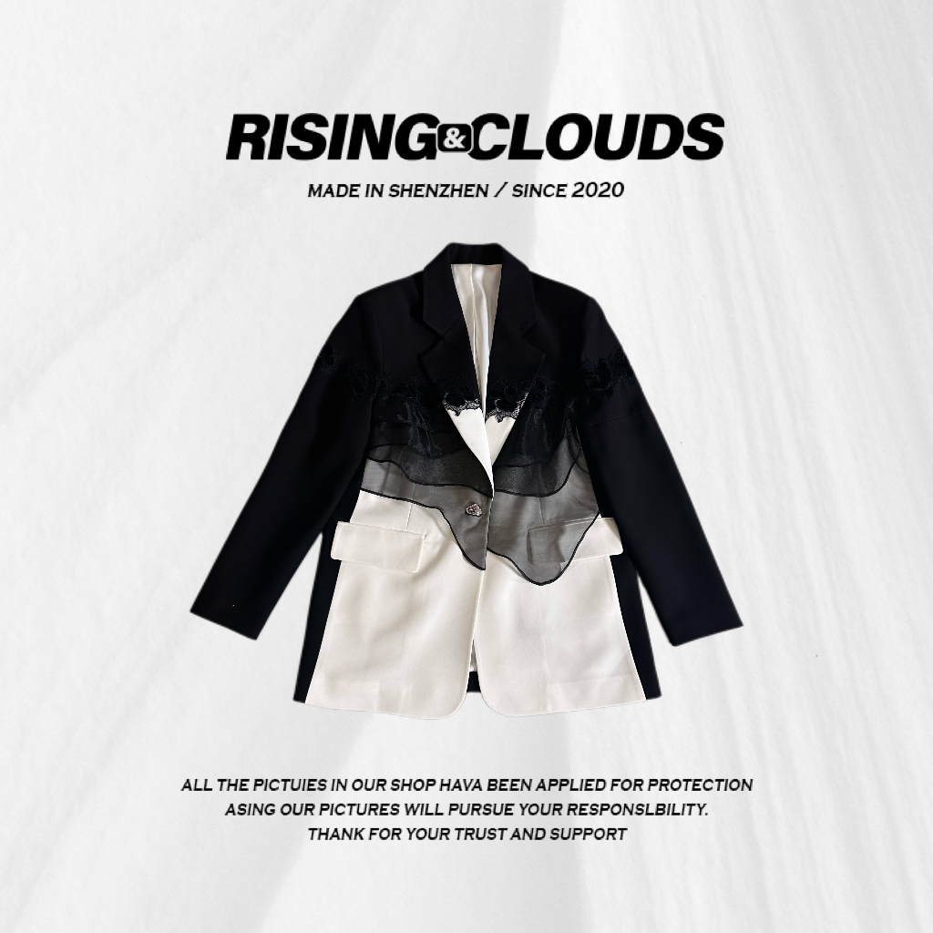 RISING&CLOUDS【莎莎】深圳南油时尚百搭拼色短外套081008