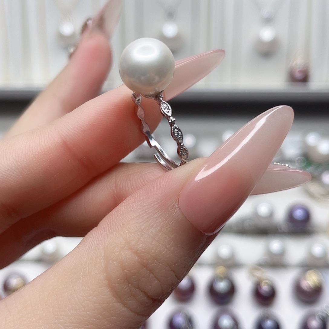 淡水珍珠戒指银S925镶嵌