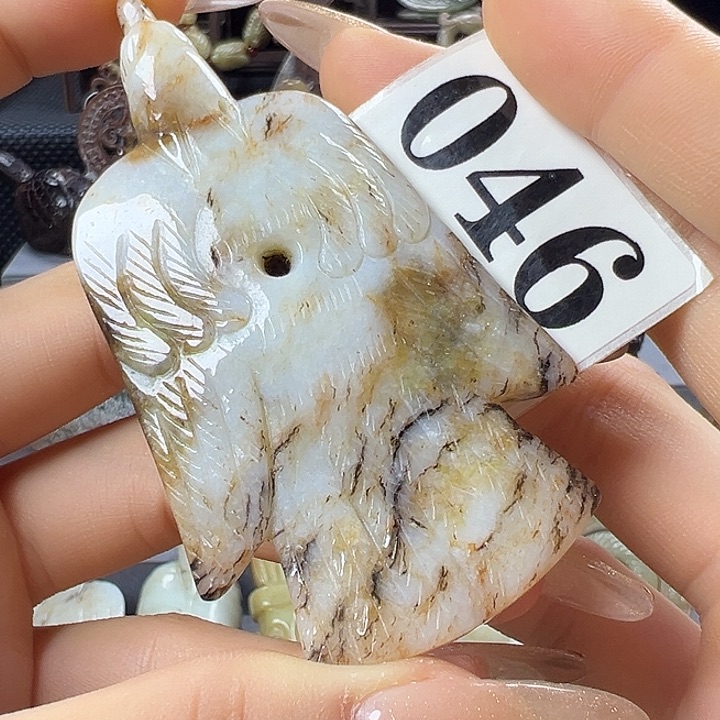 和田玉未镶嵌挂件大**金