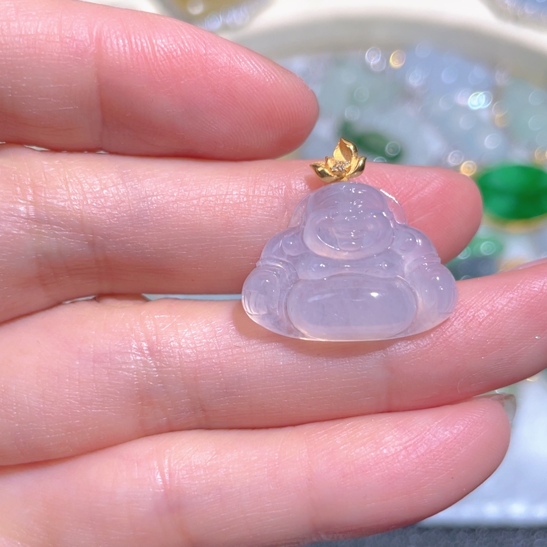 翡翠颈饰18K金镶嵌翡翠