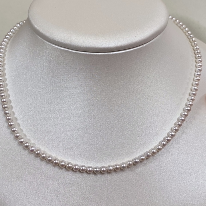 淡水珍珠颈饰银S925镶嵌4mm