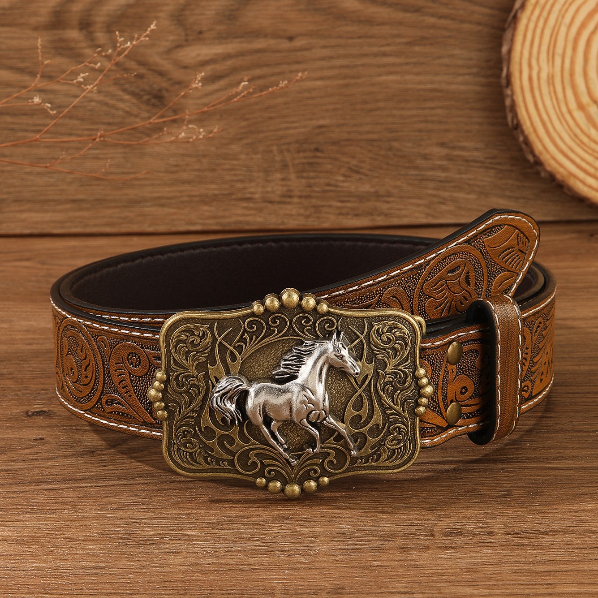 【新疆西藏包邮】轻职风皮带扣腰带花朵松紧平滑扣皮带腰带休闲