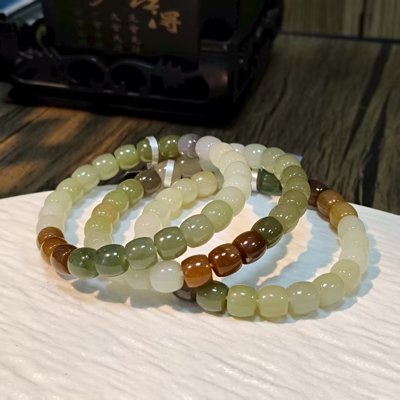 【书记甄选】和田玉老型单圈手链 多样式发一件 约7mm 051XZ