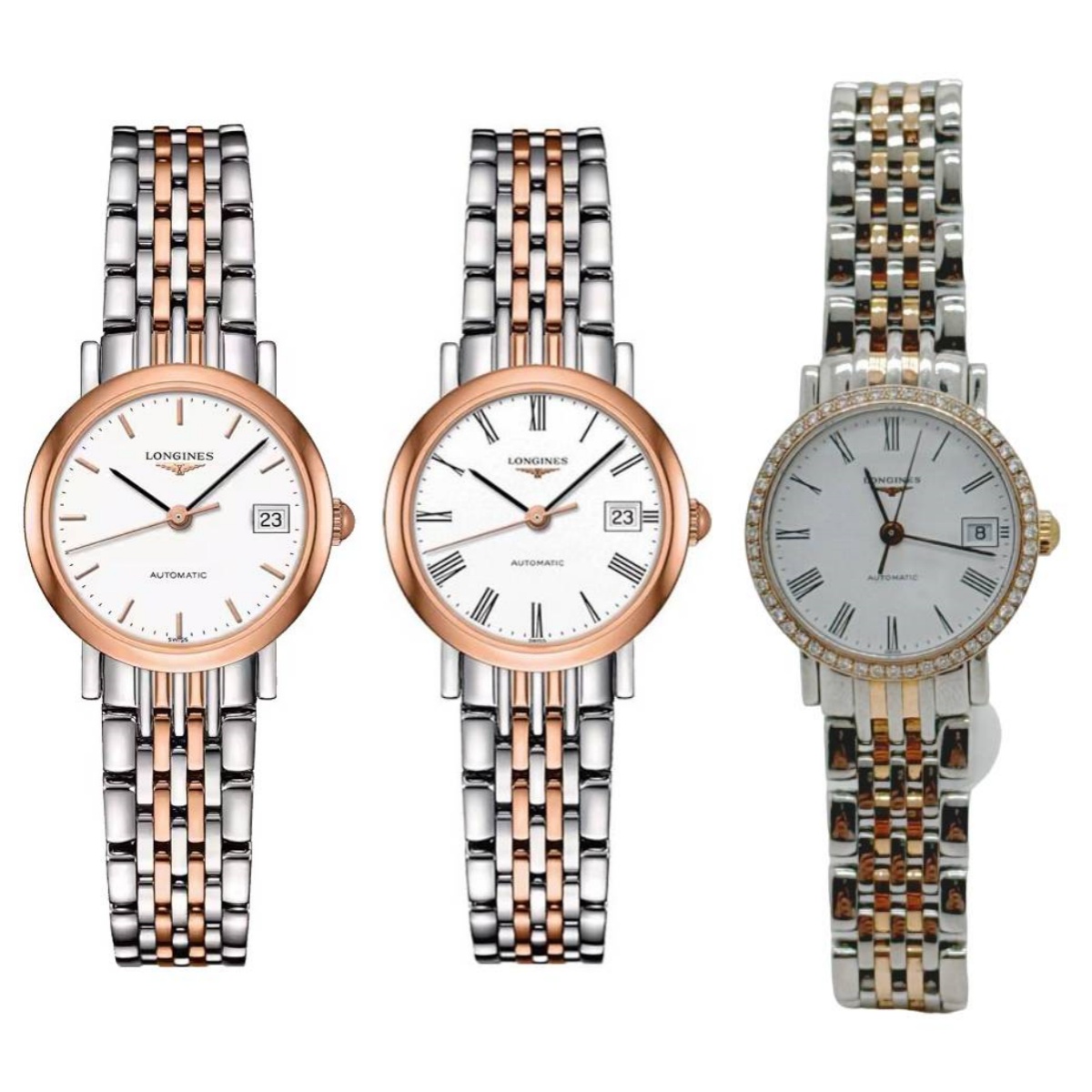 99新 Longines/浪琴 博雅309/玫瑰金白/机械/表径26.5mm/女士腕表