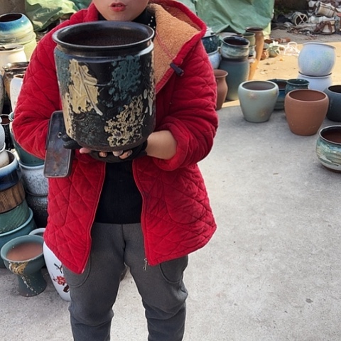 口21高24瑕疵盆子。