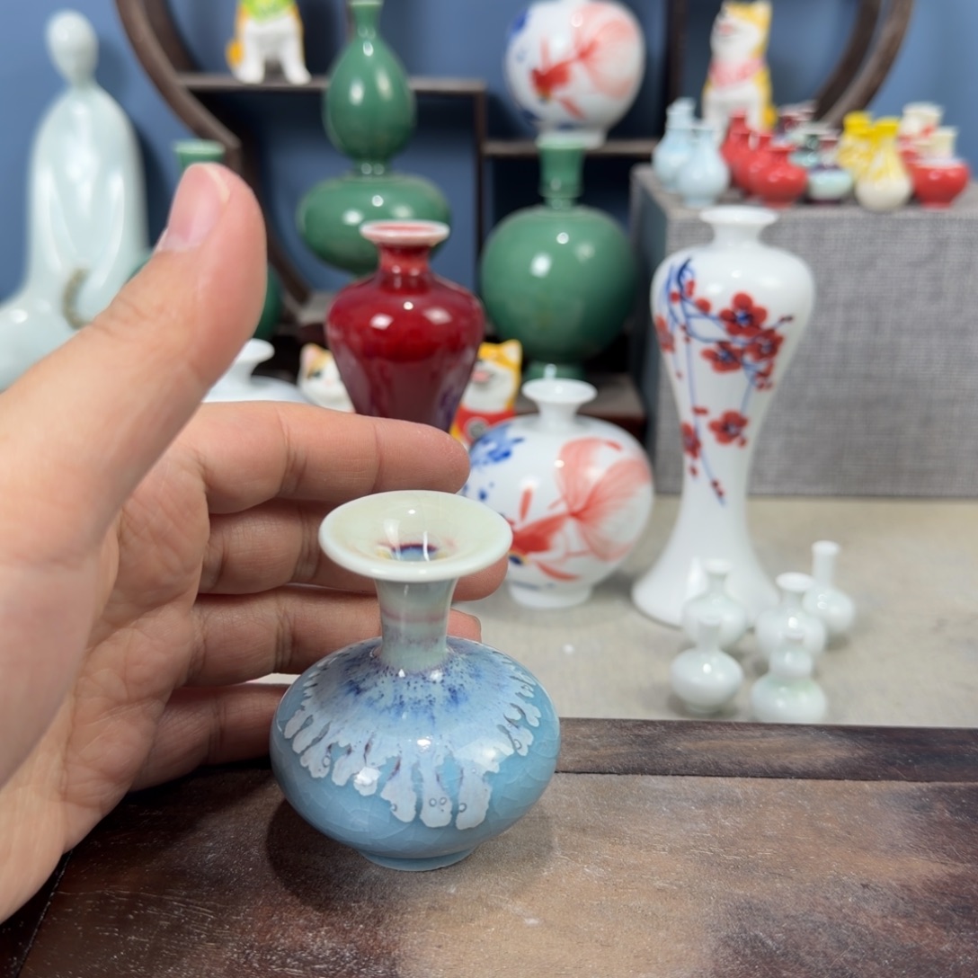 陶瓷手工小花器摆件