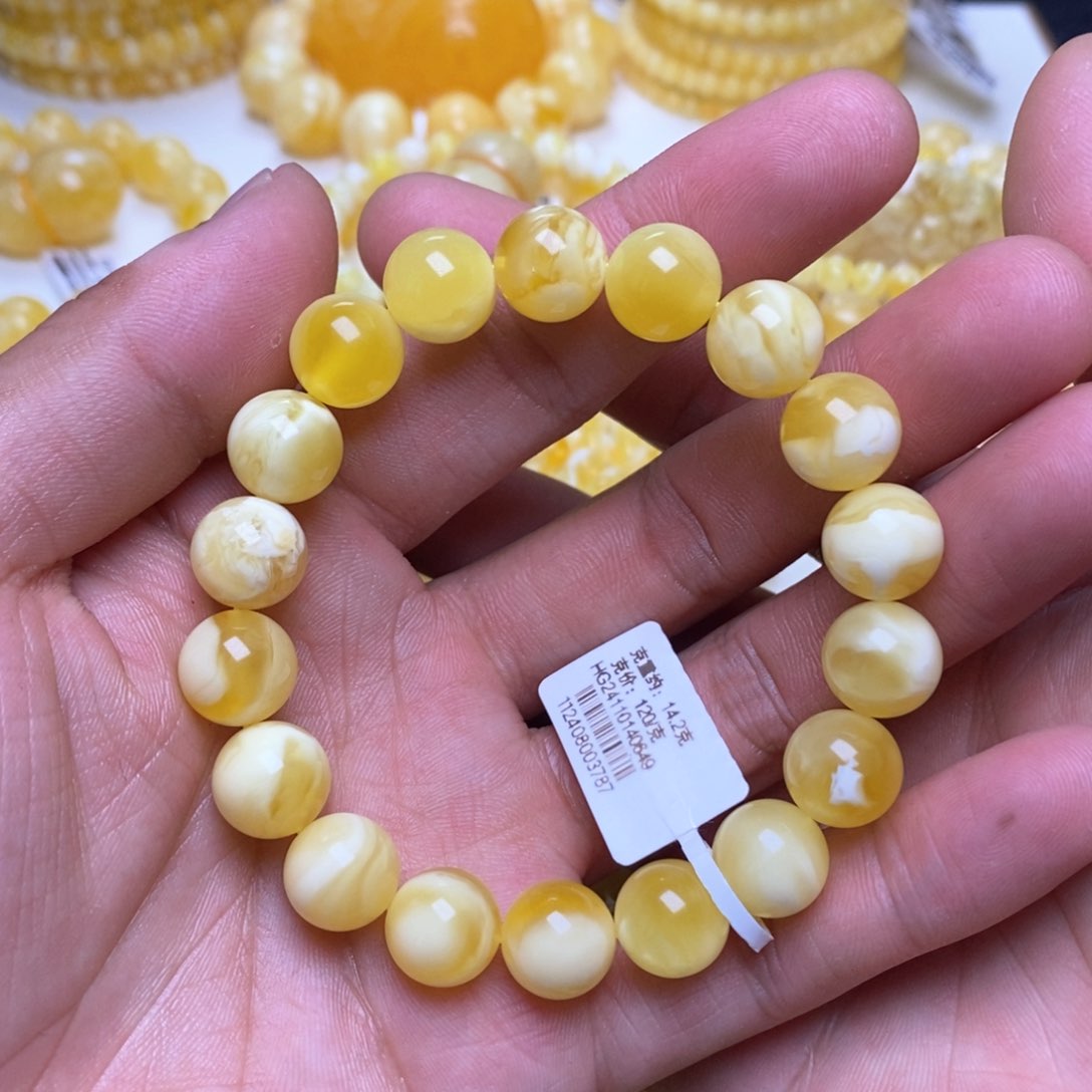 【闪购商品】蜜蜡裸石未镶嵌11+圆珠手串