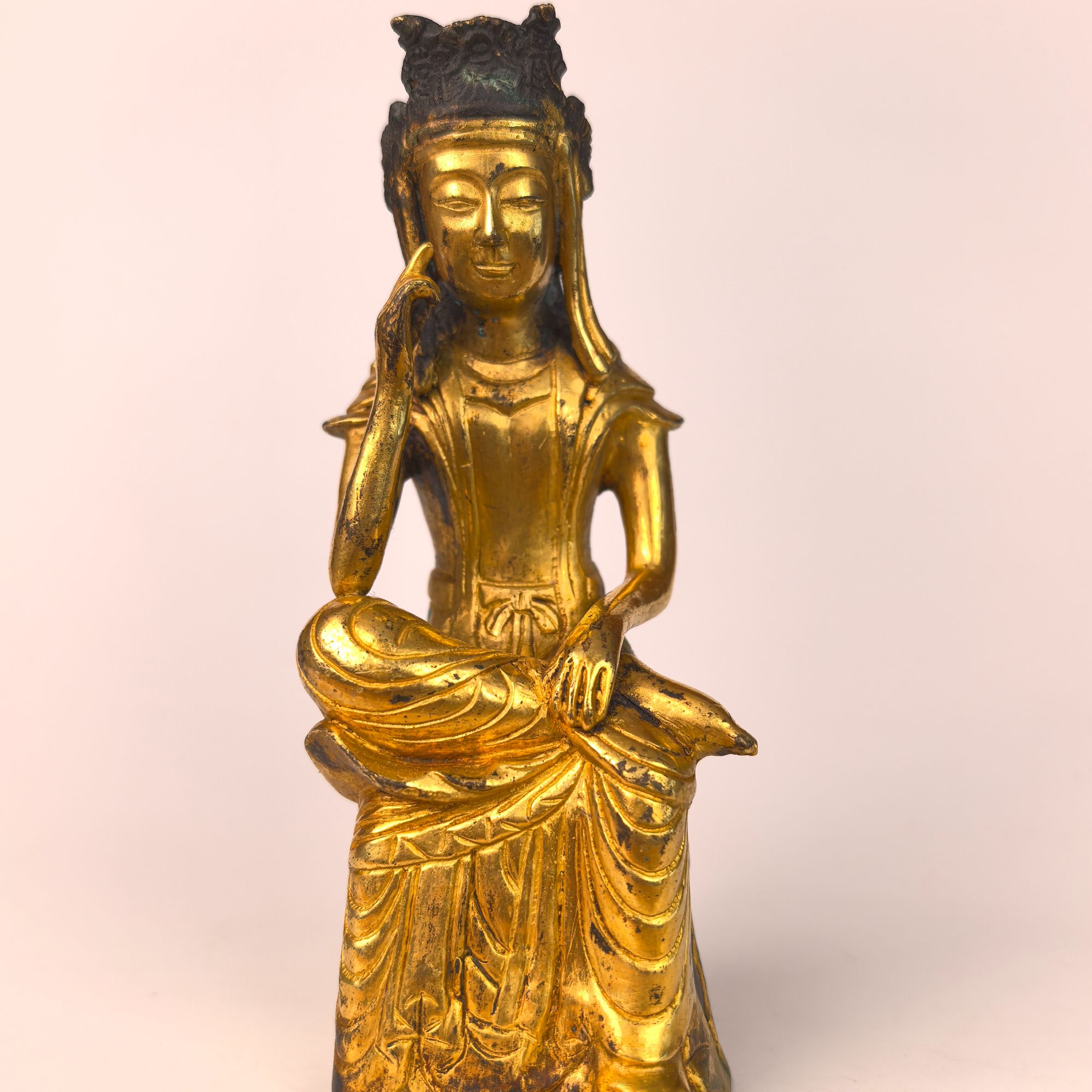 W09-铜鎏金思维菩萨像