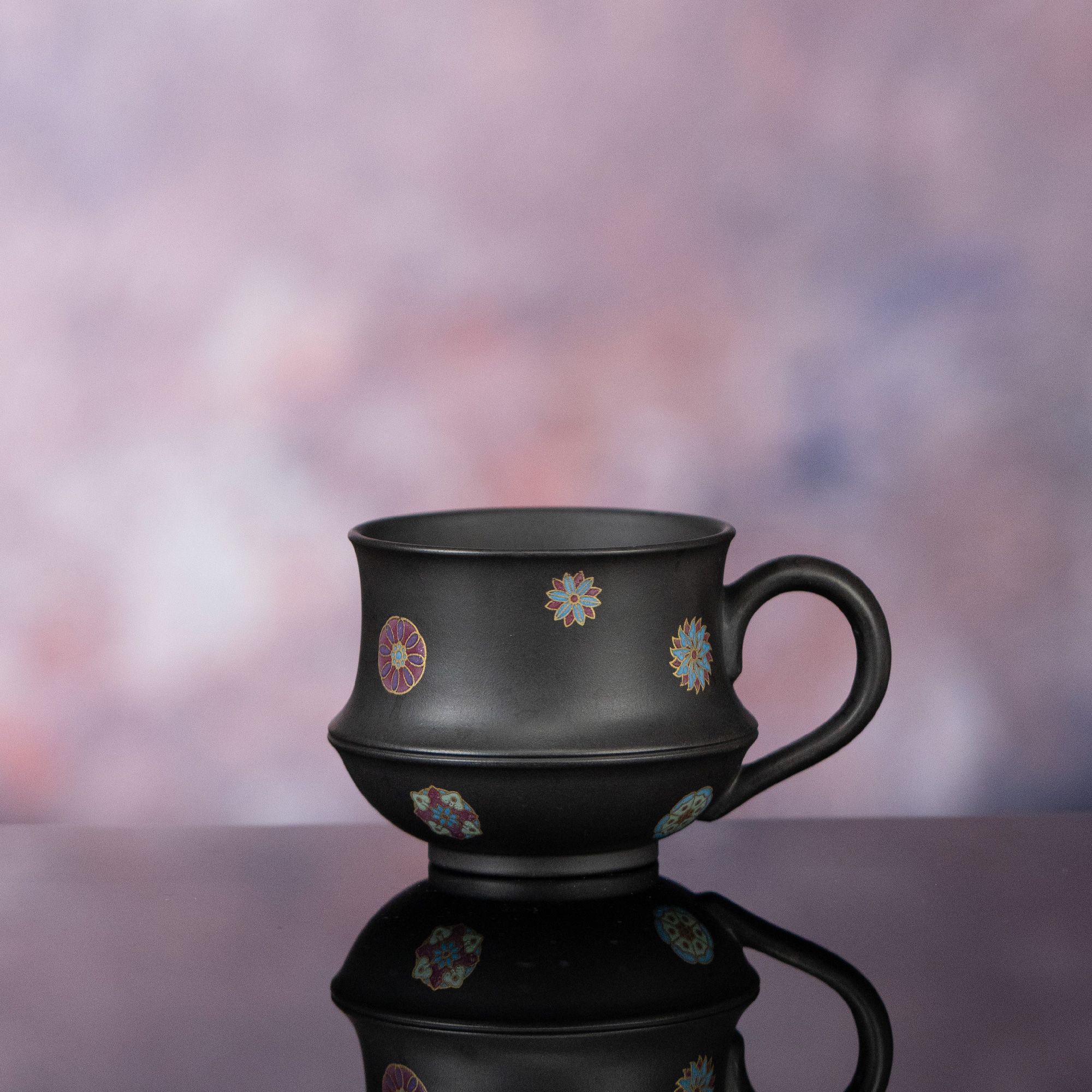 【利贞l绣球花咖啡杯】原矿还原烧约190cc手工制宜兴茶具JY