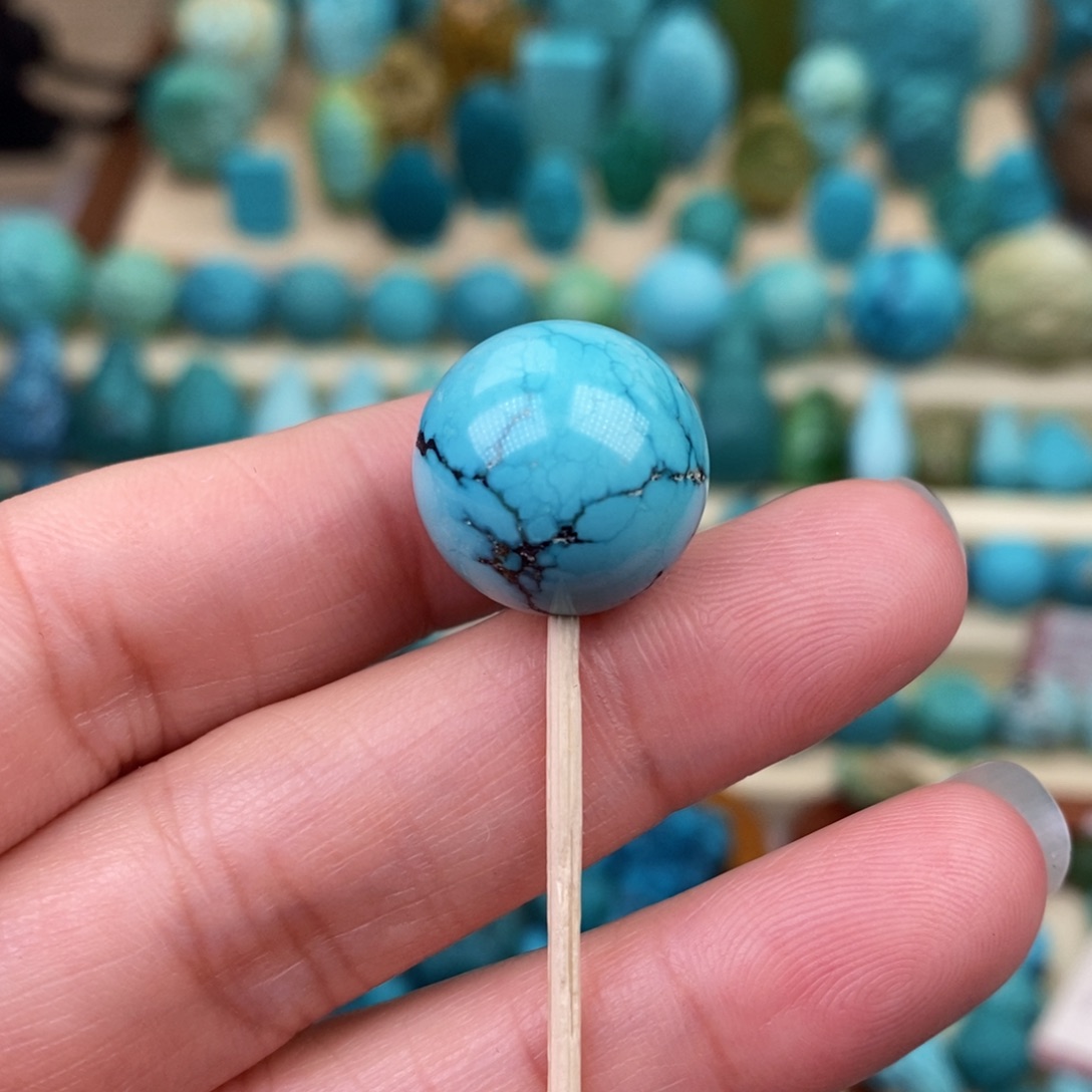 绿松石珠宝奇石未镶嵌16mm