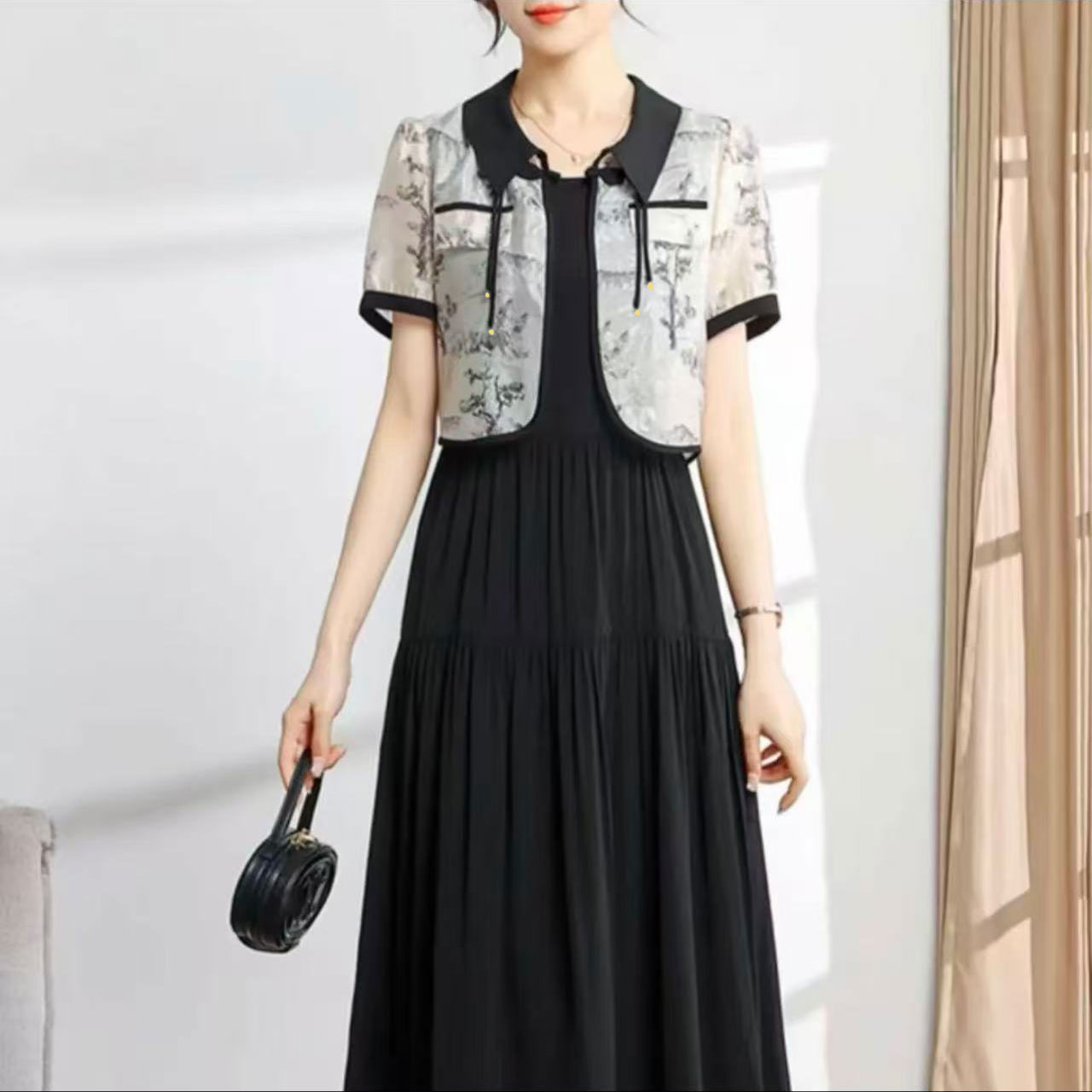 2025夏季新款国风两件套气质新中式连衣裙