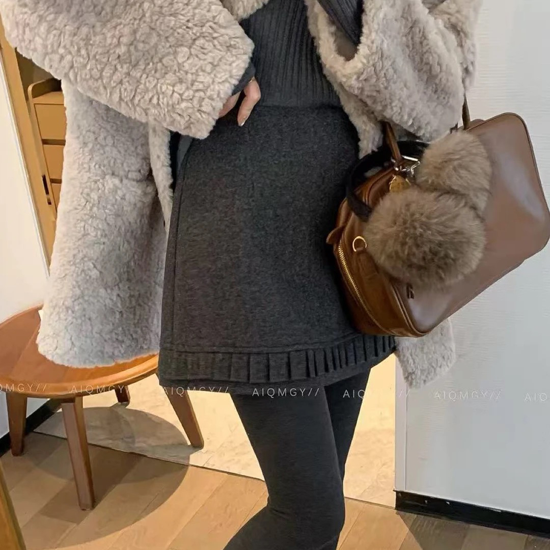 7269毛呢A字版半身裙