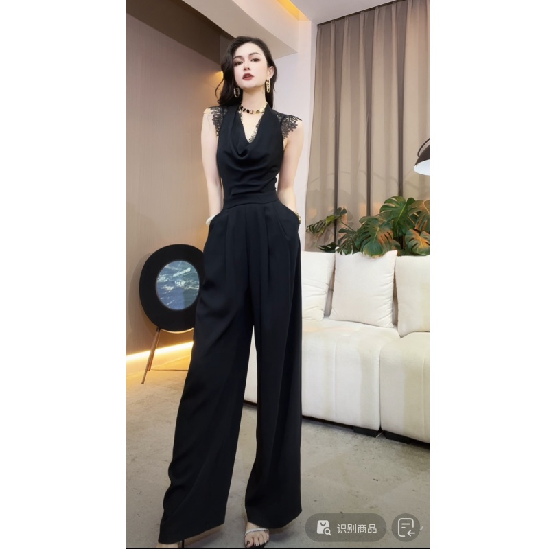 【YING FASHION】莹老板-时尚气质百搭蕾丝连体裤 8020453 858