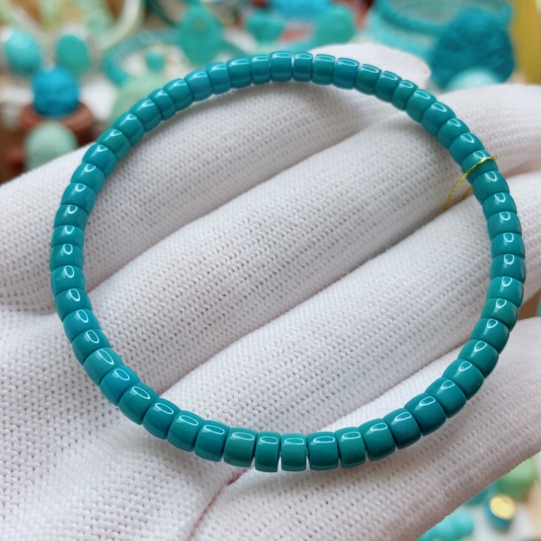 绿松石未镶嵌直切手串4m
