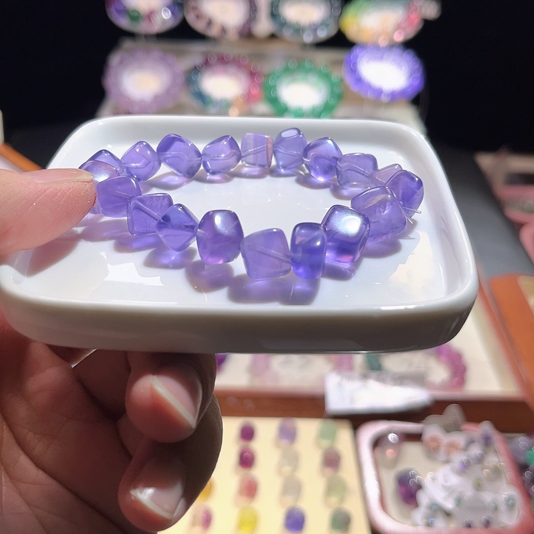 手链未镶嵌萤石紫罗兰冰块9mm