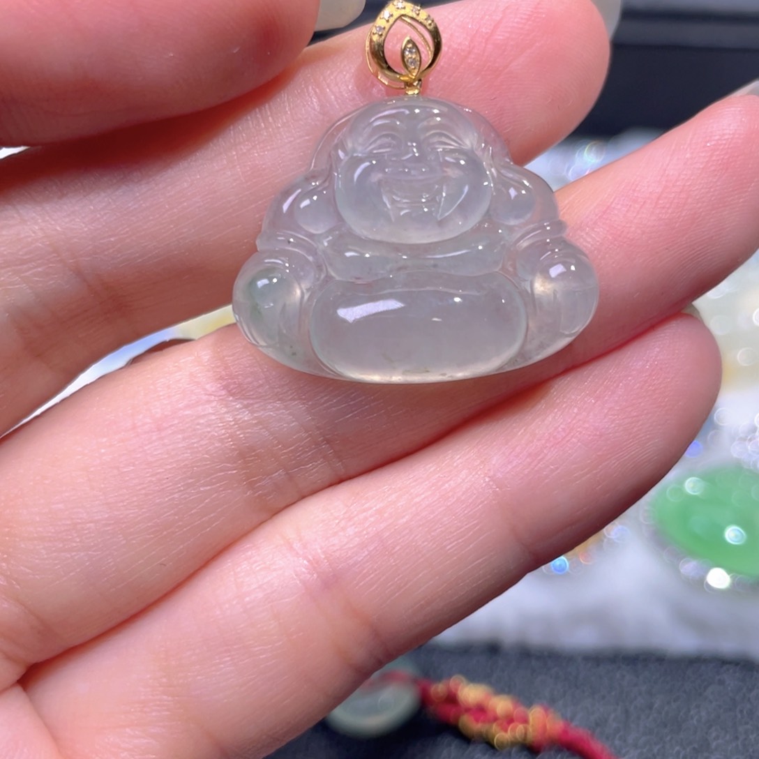 颈饰18K金镶嵌翡翠翡翠