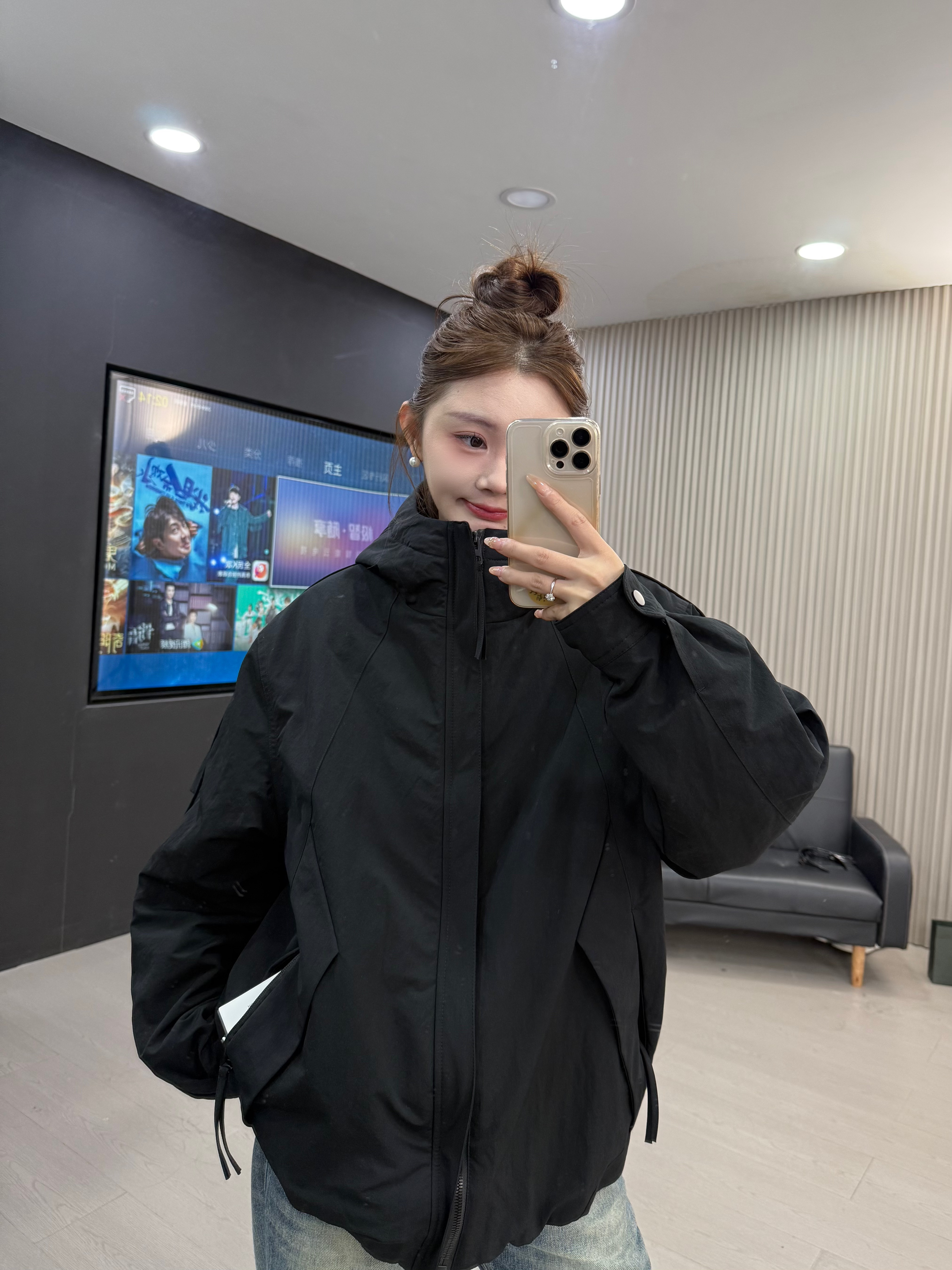 二棉外套男士冲锋衣连帽棉服男款冬季保暖工装夹克男夹棉525-1