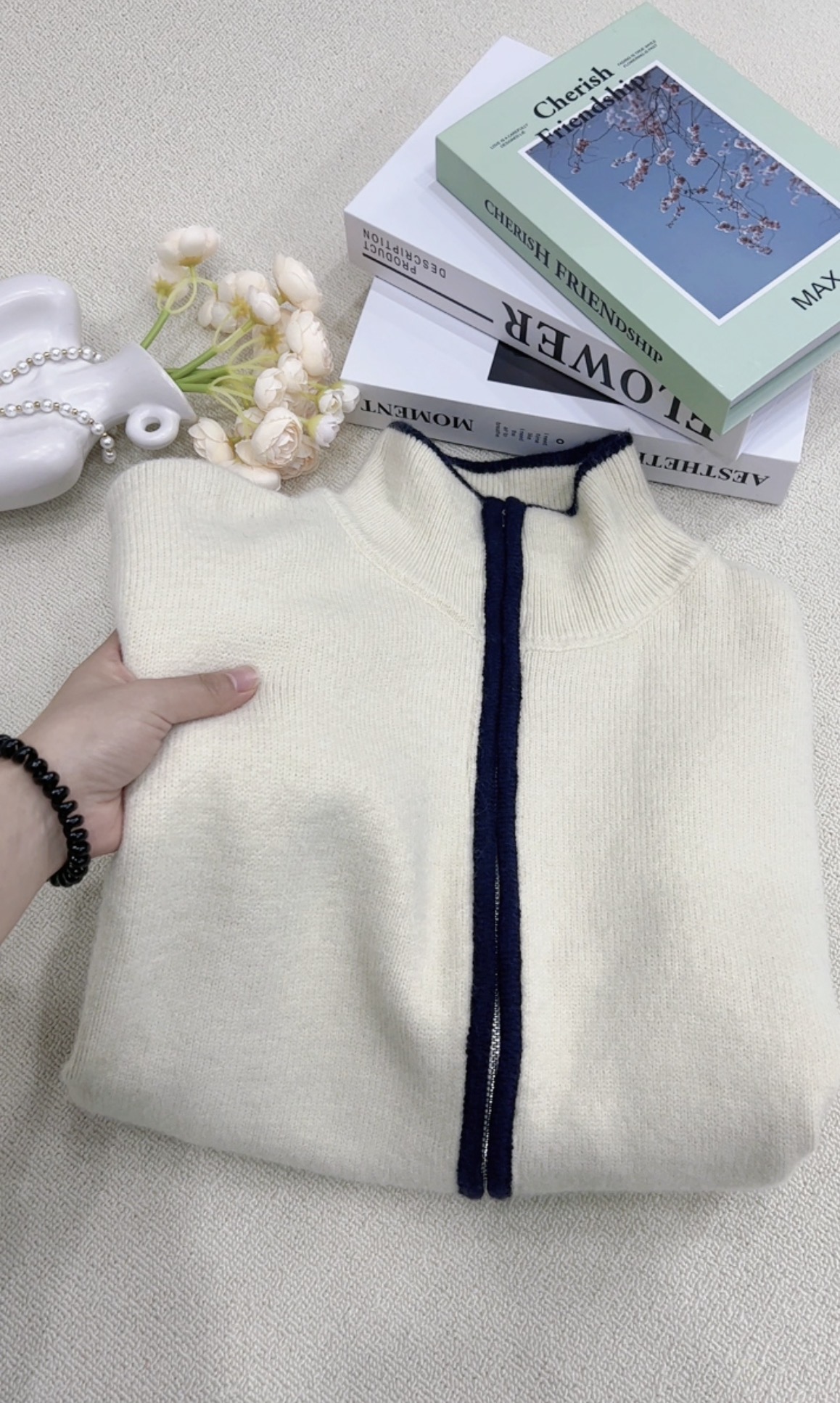 【拉链开衫】早秋新款舒适针织衫百搭开衫上衣女