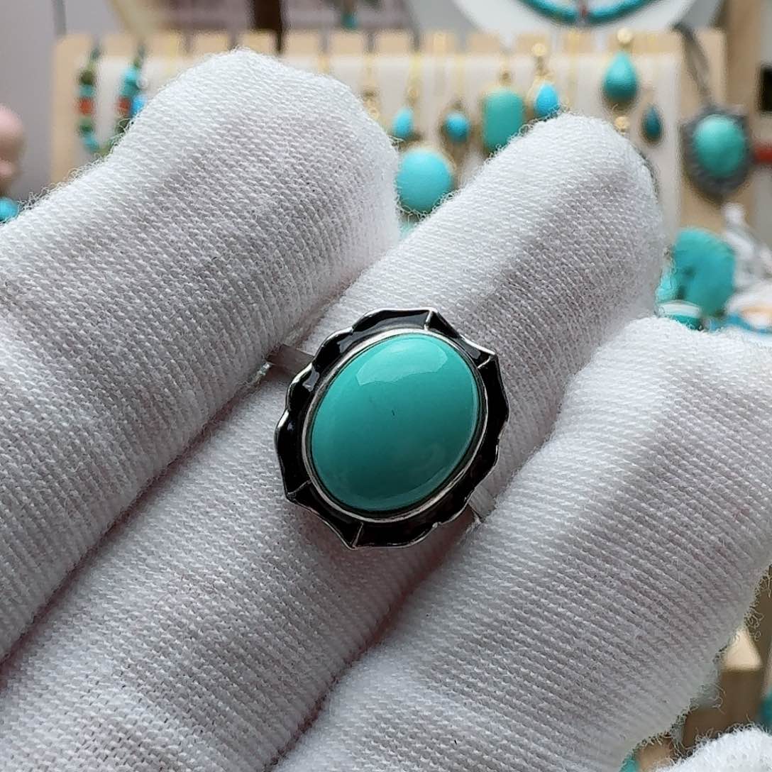 绿松石珠宝奇石银S925镶嵌