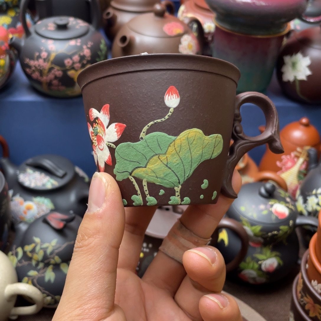红泥茶杯紫砂主人杯150cc