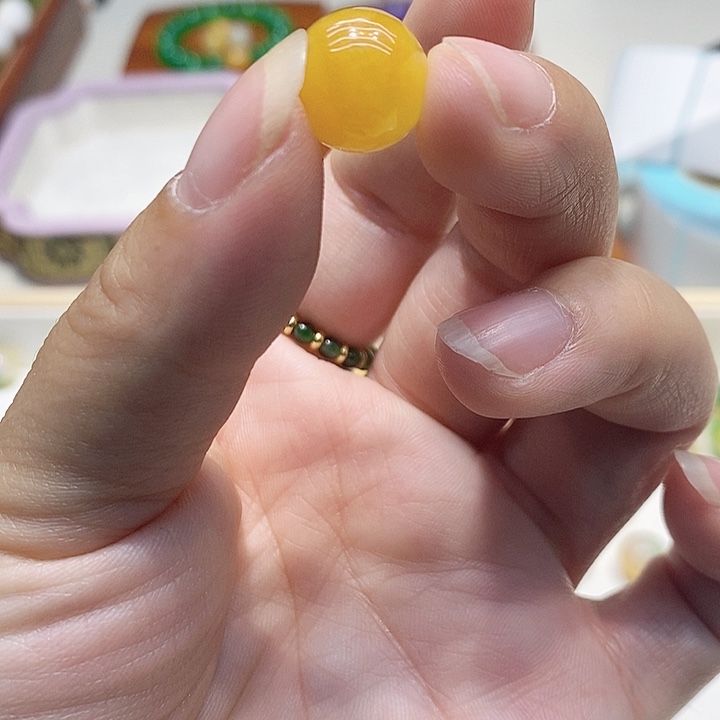 翡翠散珠冰鸡油黄卡13