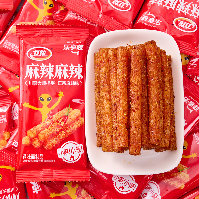 卫龙辣条108g麻辣麻辣经典辣棒面筋批发网红爆款麻辣解馋小零食