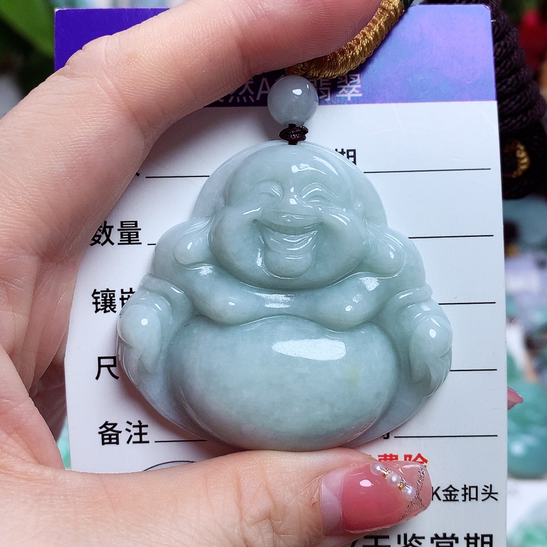 翡翠未镶嵌颈饰佛公01