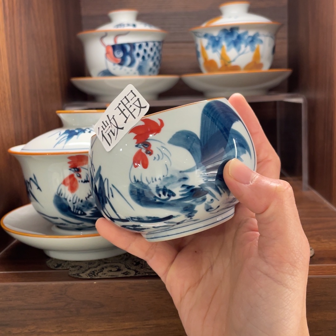 微瑕釉下彩纯手绘