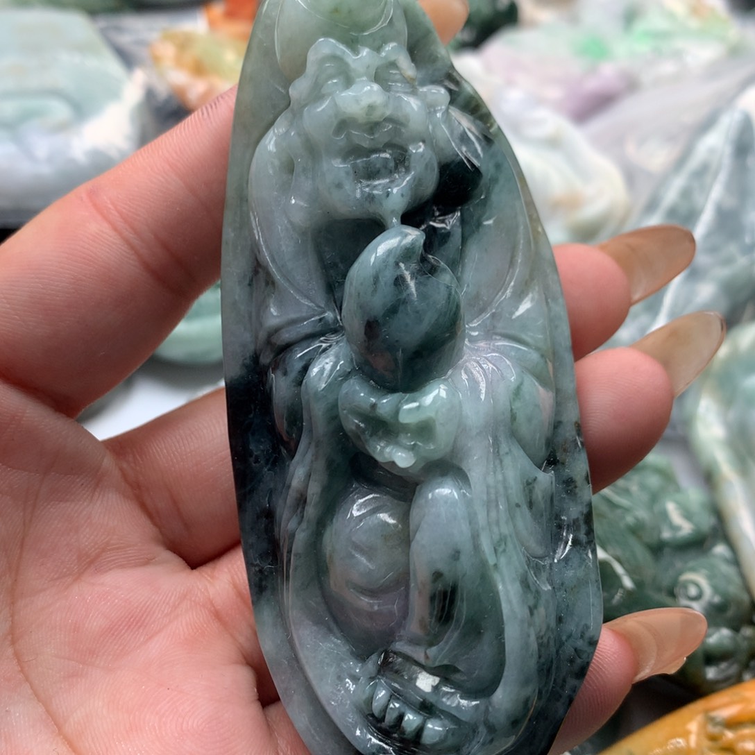 翡翠未镶嵌颈饰保真天然A货翡翠