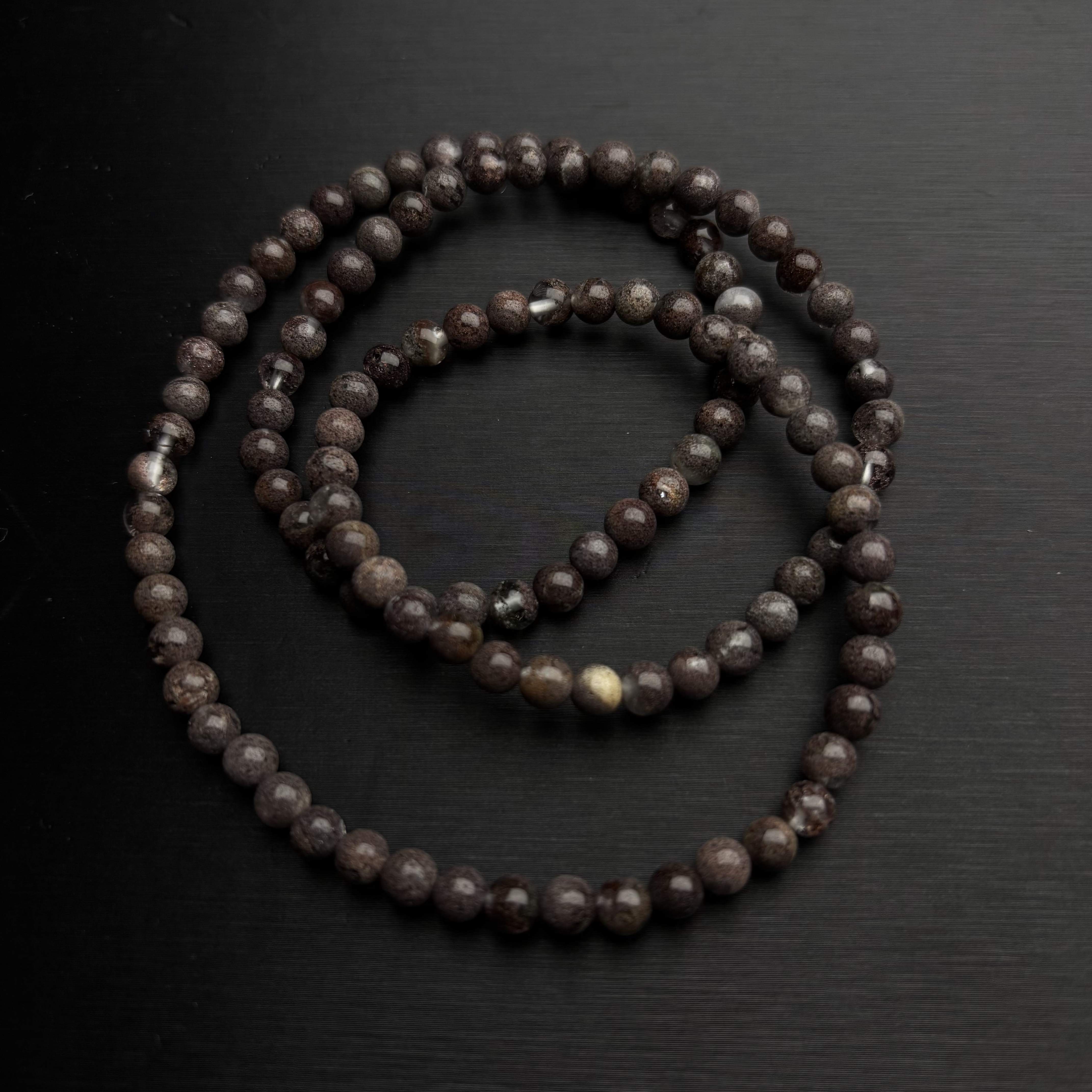 ZBG1187红绿幽灵多圈水晶手串(天然珠宝多样性发其一）