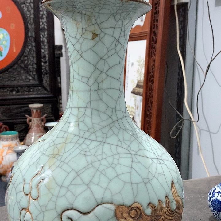 摆件陶青花陶瓷摆件