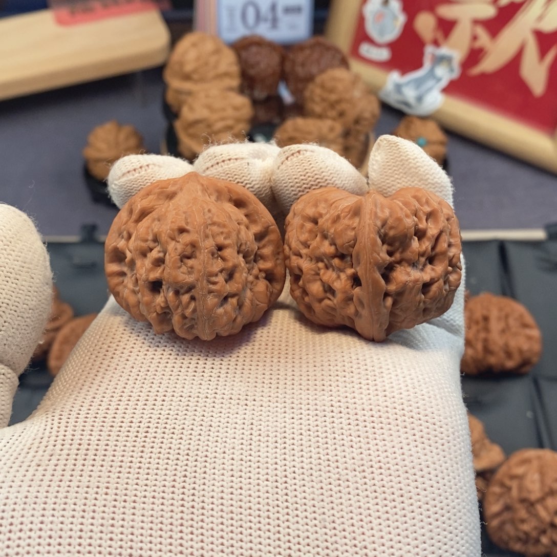 文玩核桃把件走红快速系列38尺平谷凹底A381