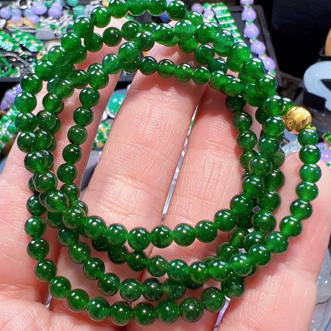 翡翠颈饰18K金镶嵌签收后24小时鉴赏期