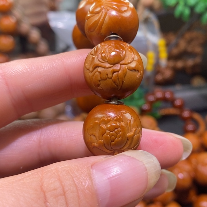 手串/手链橄榄核大*花开富贵18