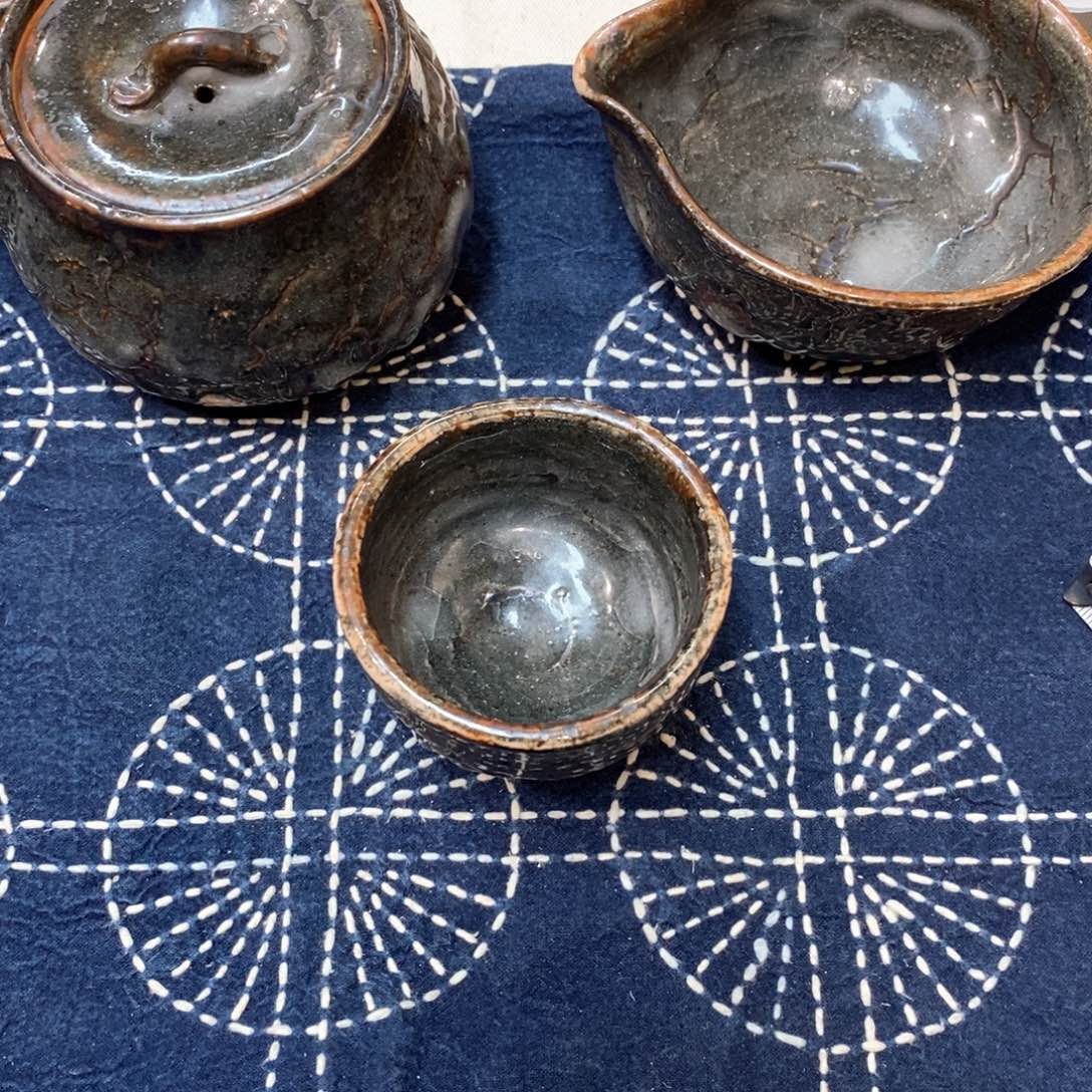 用****7柴烧侘寂粗陶茶具