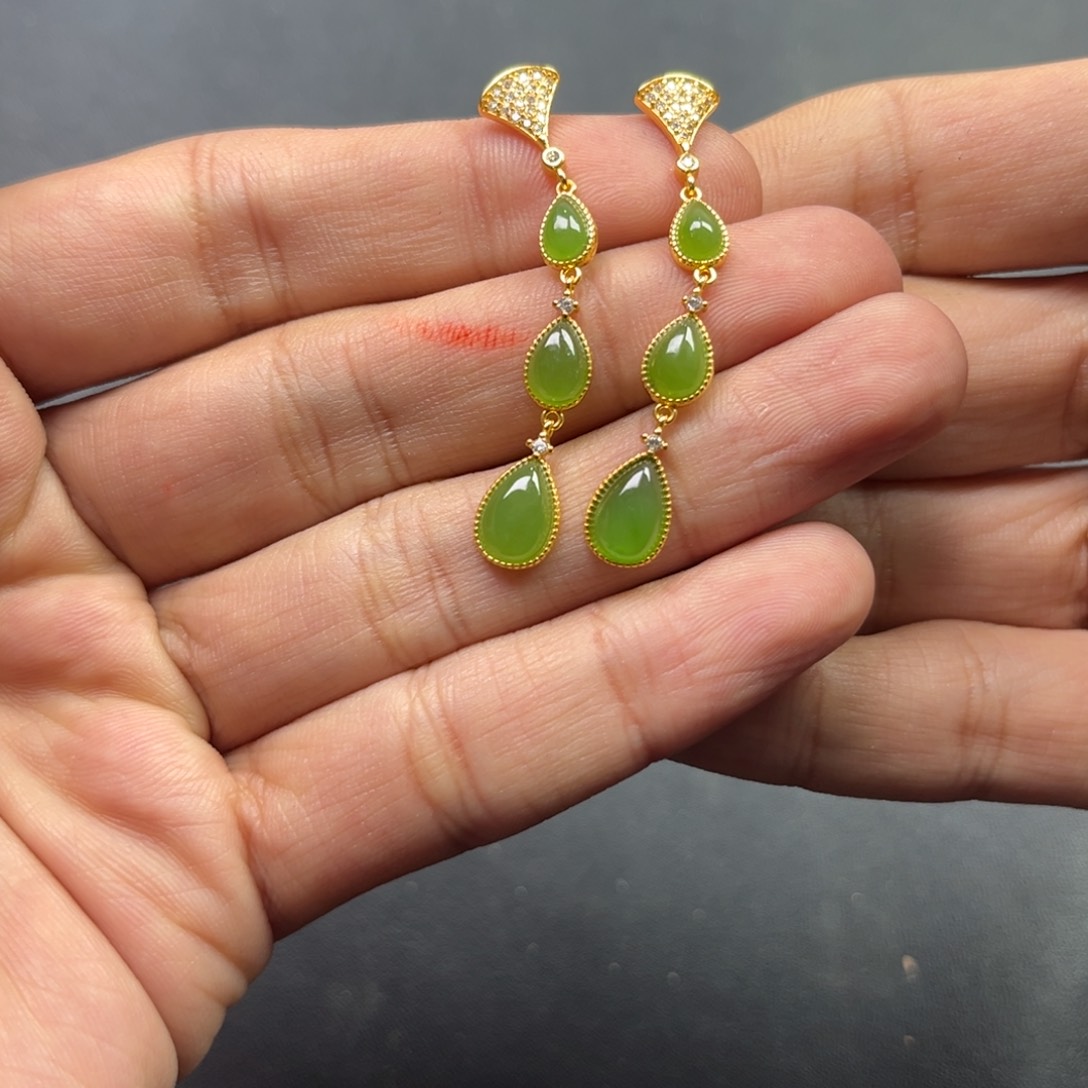 和田玉颈饰银S925镶嵌