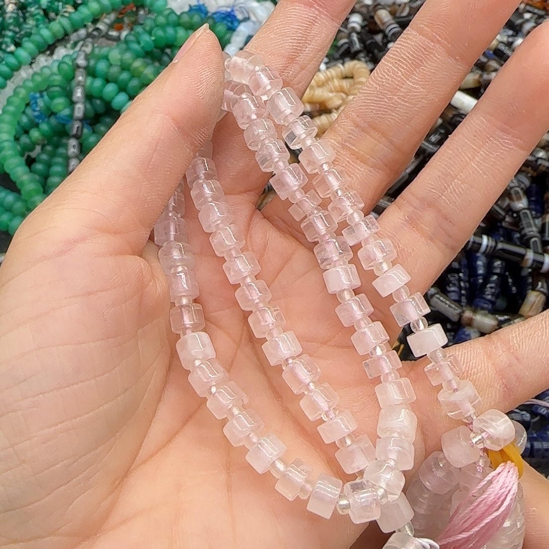 玛瑙/玉髓合金珠宝半成品马粉6mm一条剁珠