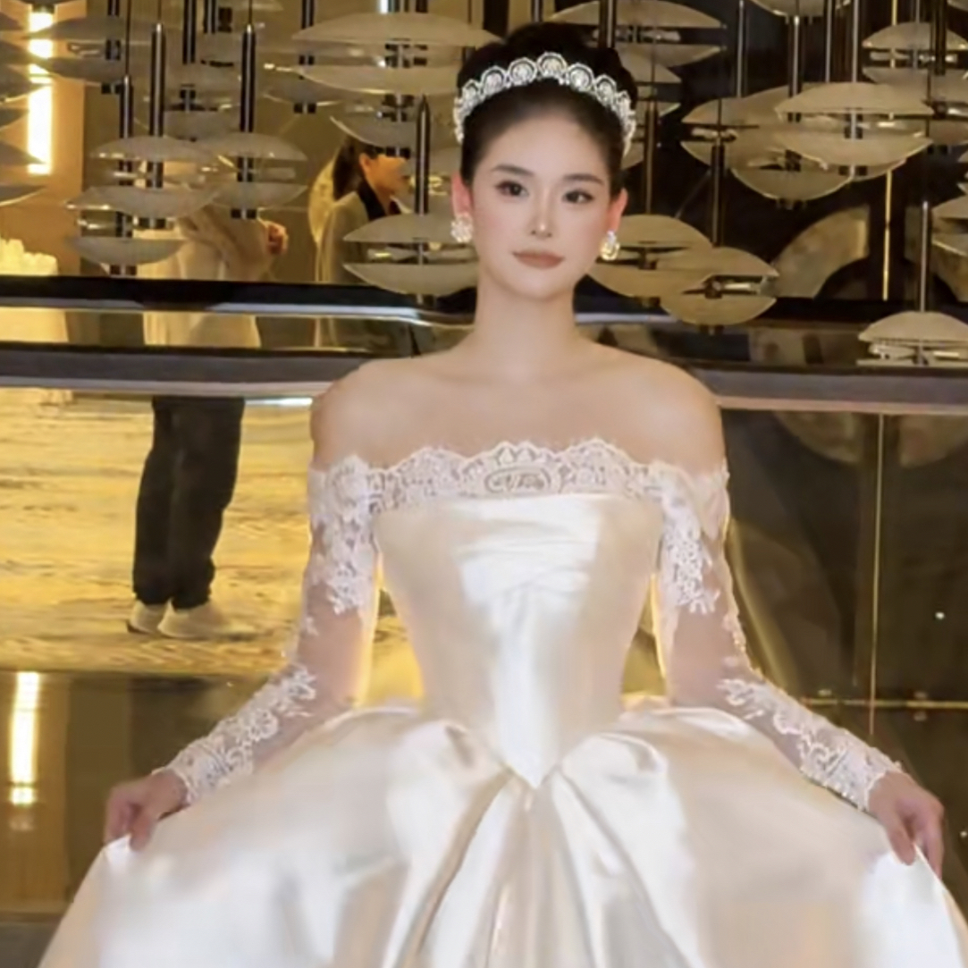 合金仿水晶婚庆饰品 17952韩系珍珠发箍小皇冠气质百搭带耳饰