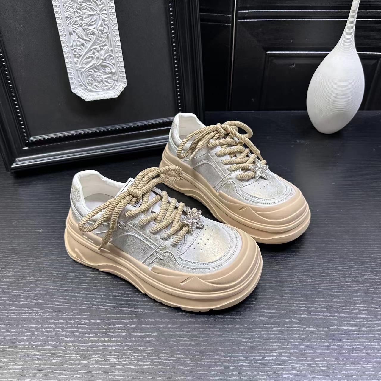 夏季新款百搭时尚ins休闲鞋女士低帮休闲板鞋 X 检 8081-1