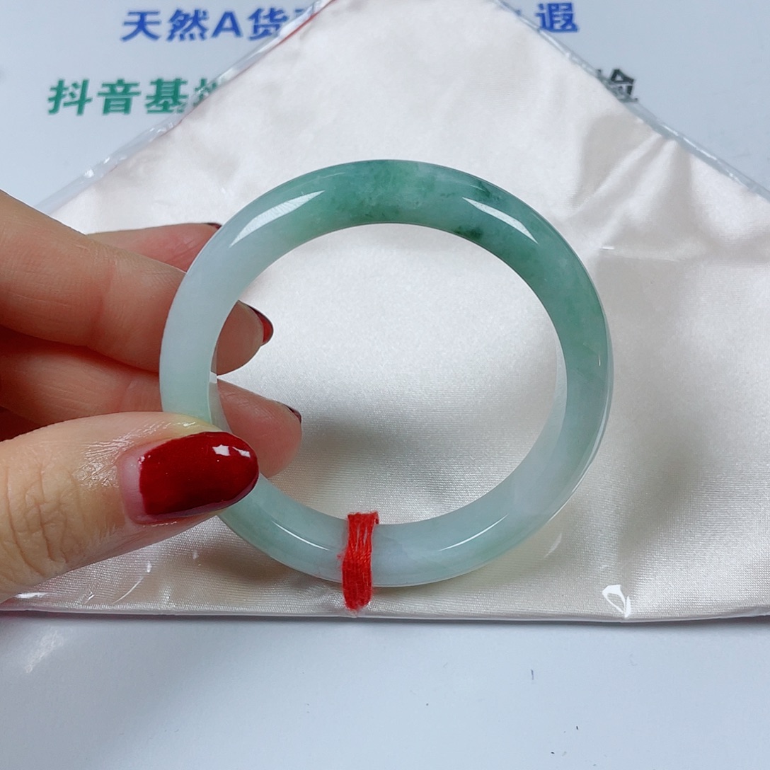 翡翠未镶嵌手镯圈口54宽12.5厚8