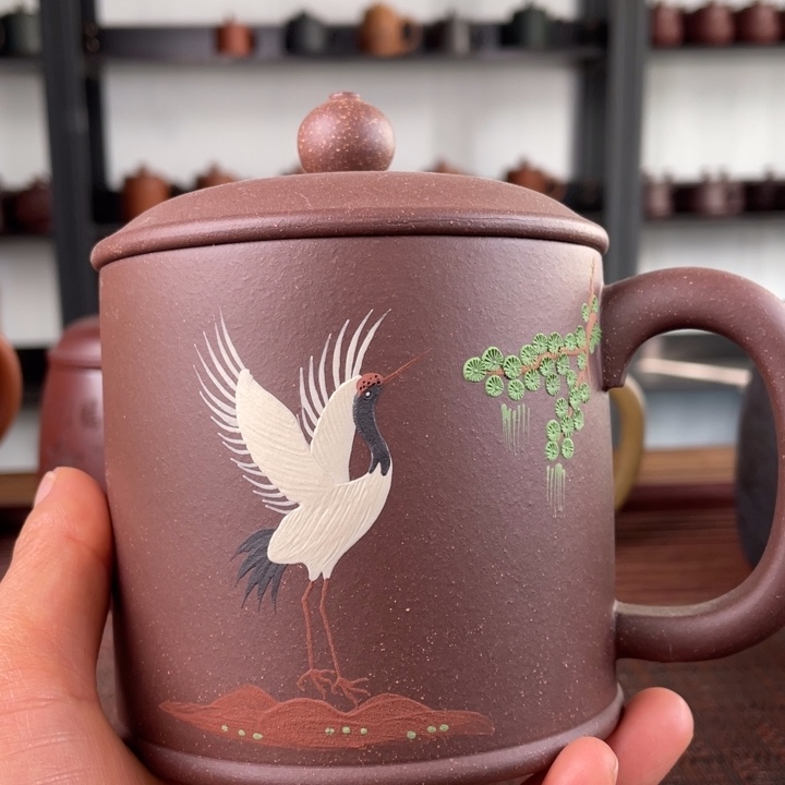 茶杯紫砂宜兴原矿紫砂盖杯