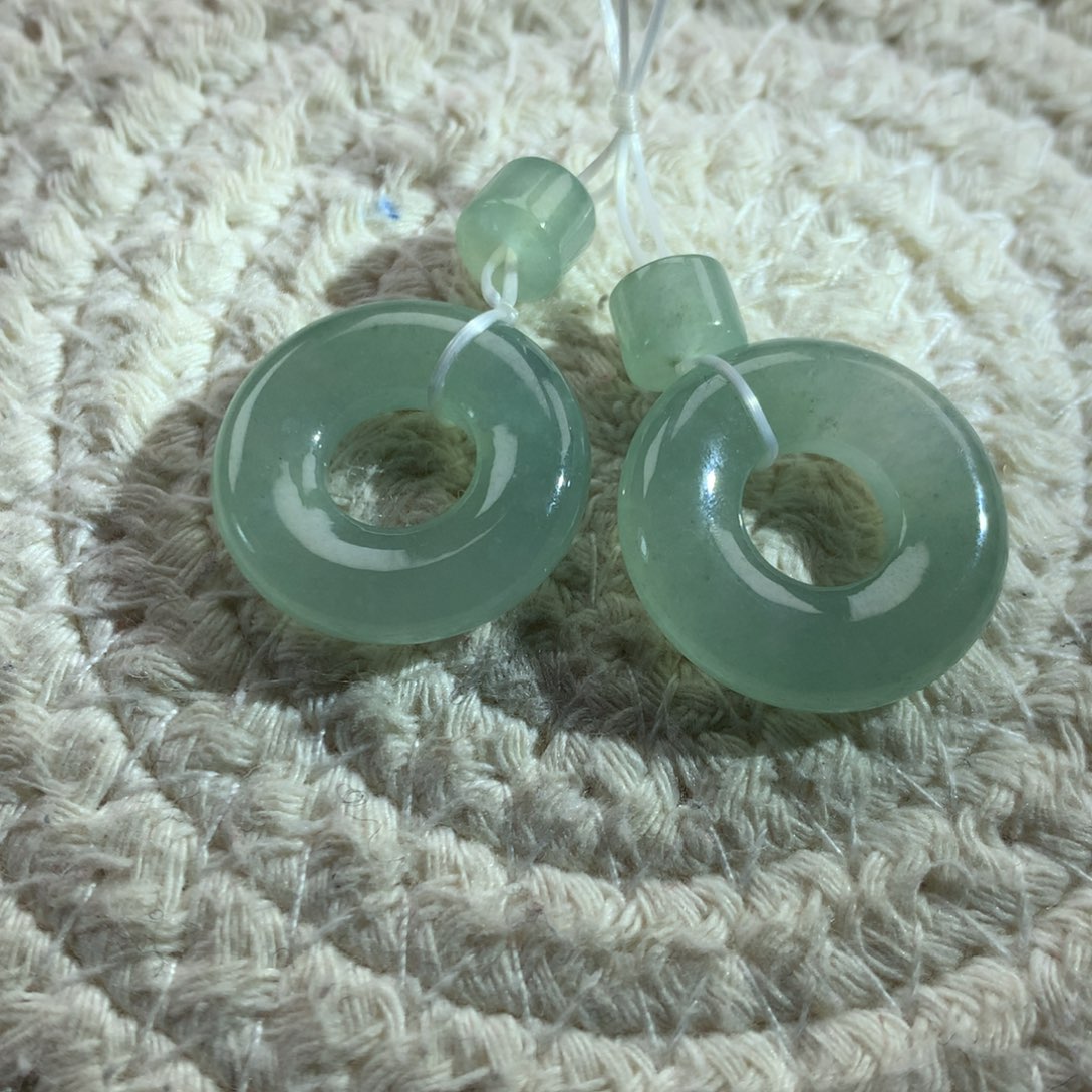 翡翠未镶嵌颈饰天然翡翠甜甜圈定金