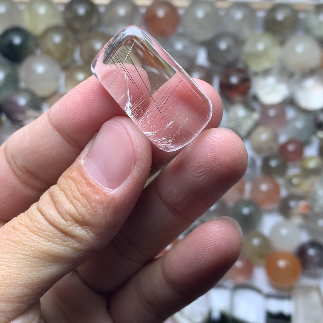 水晶珠宝半成品未镶嵌银发吊坠