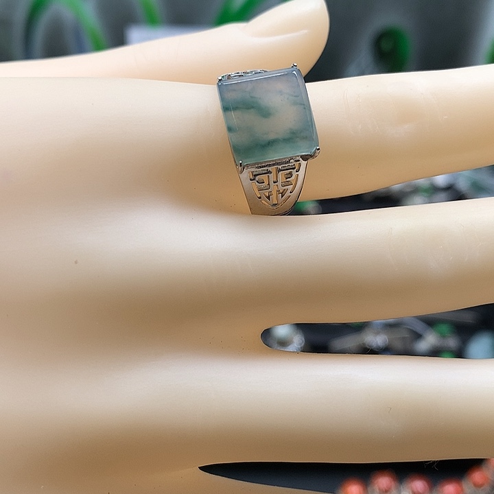 翡翠银S925镶嵌戒指