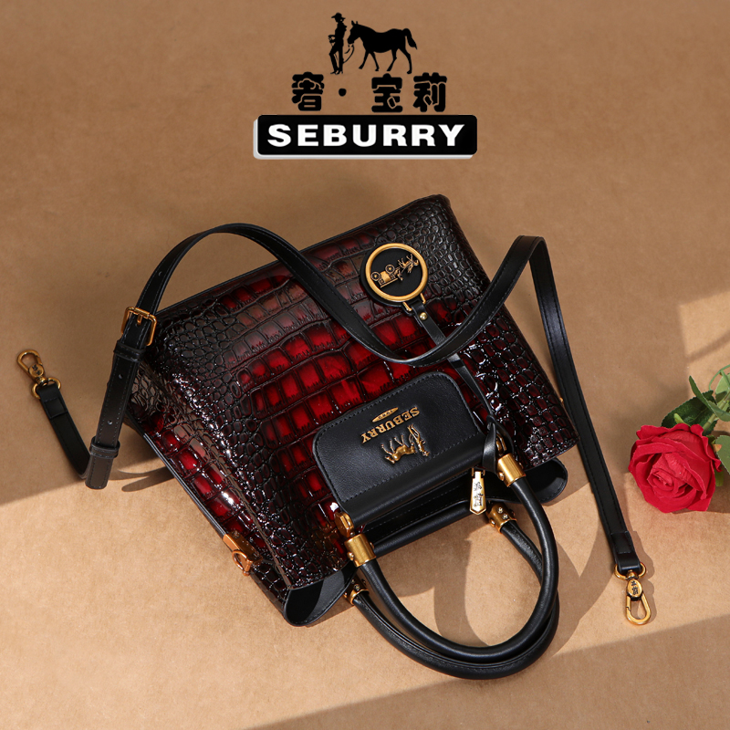 SEBURRY/奢宝莉【伯爵夫人】冬季上新 鳄鱼纹气质手提包时尚斜跨包