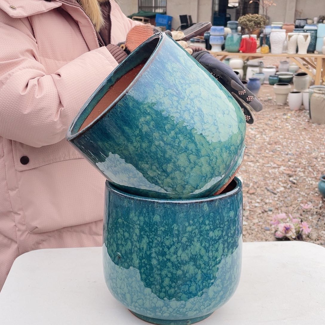 红陶王嫂花盆0214-b238