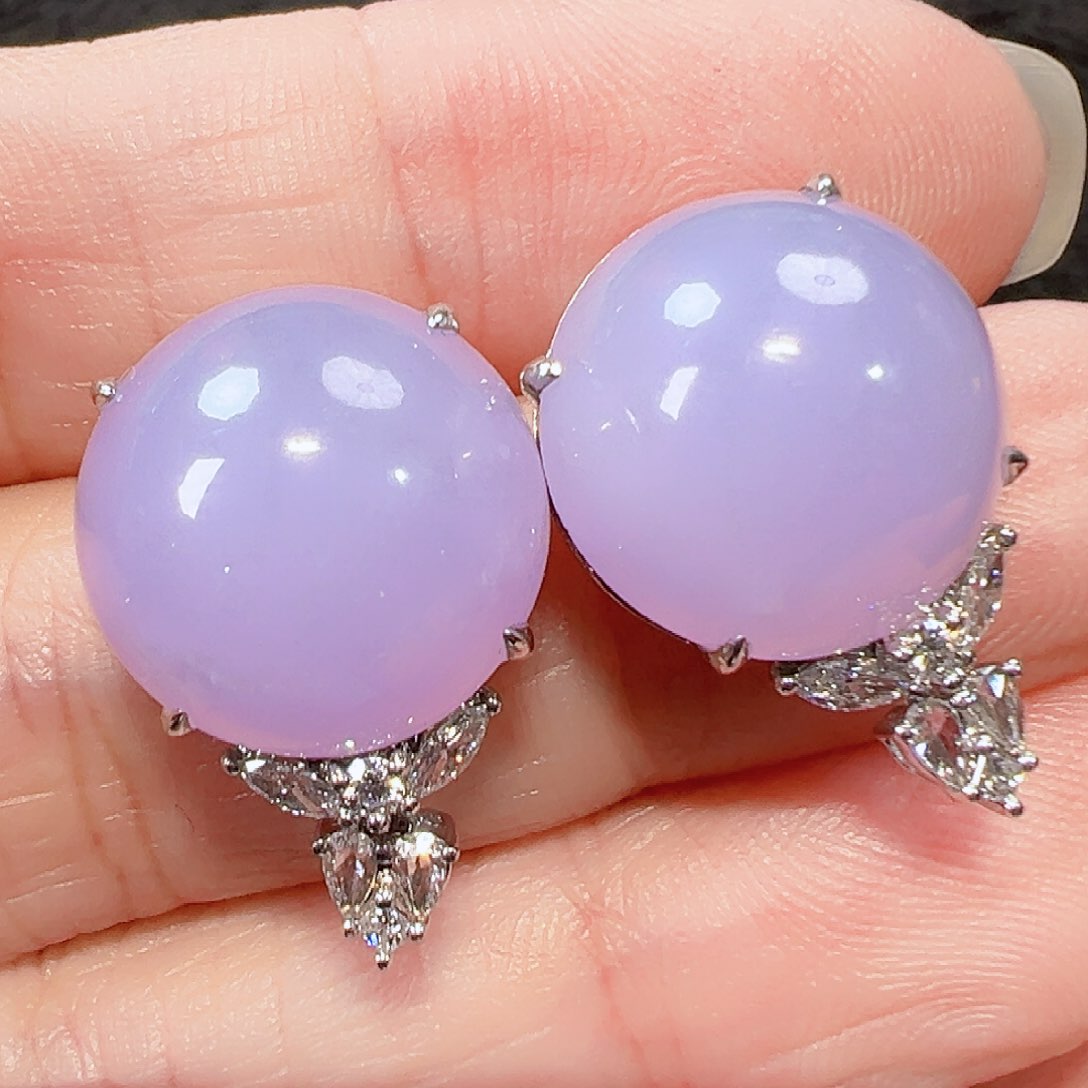 翡翠耳饰18K金镶嵌薇签收后24小时鉴赏期