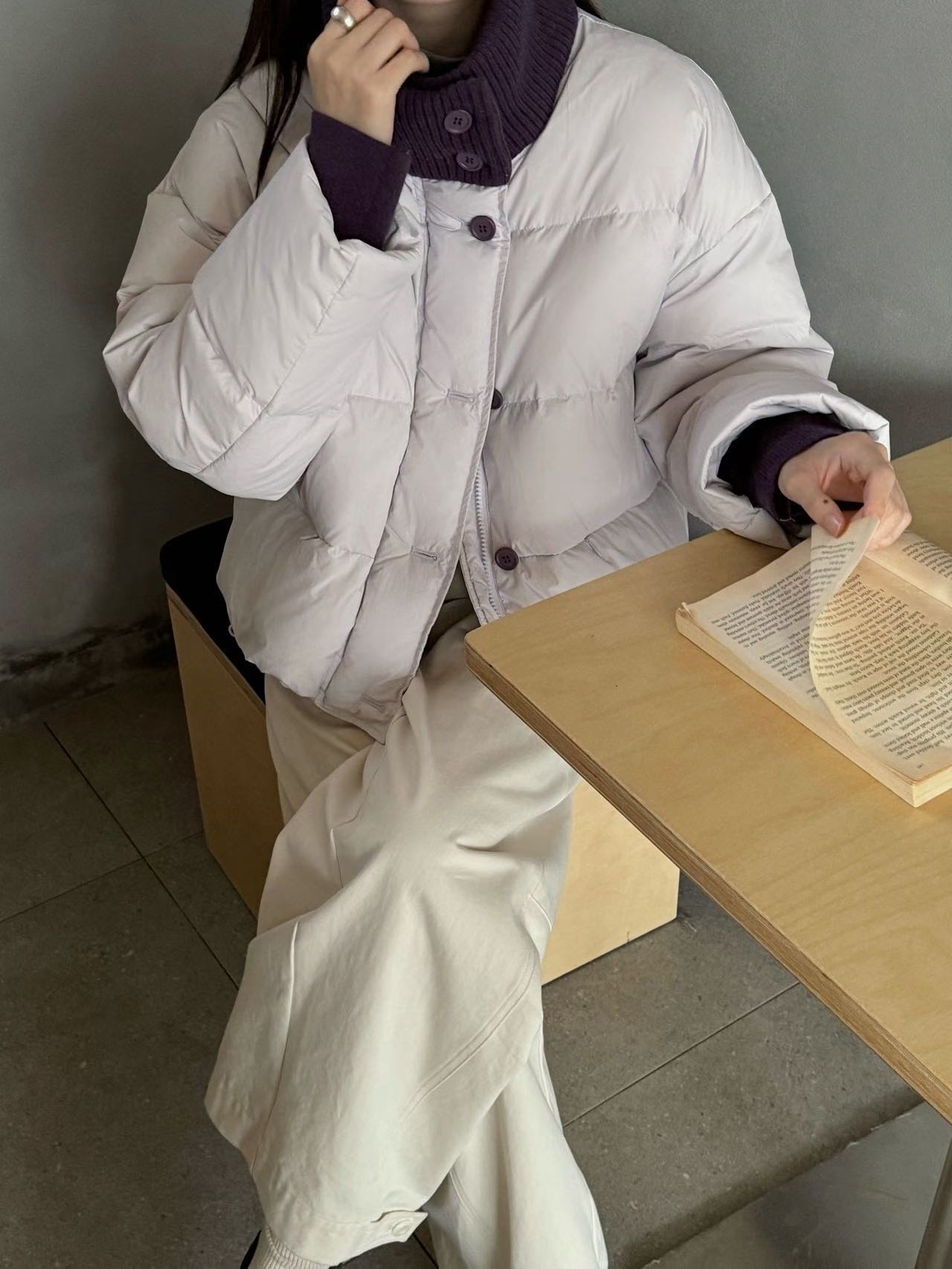 【香香家粉丝专属】韩系拼接设计多巴胺羽绒外套