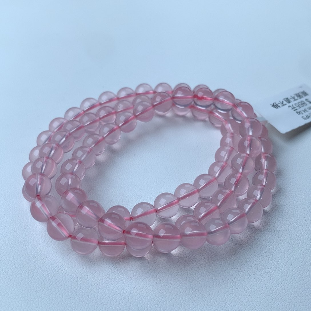 水晶手链未镶嵌粉水晶三圈